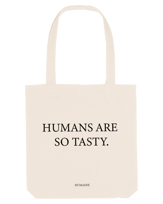 TOTE BAG mit Statement: HUMANS ARE SO TASTY.